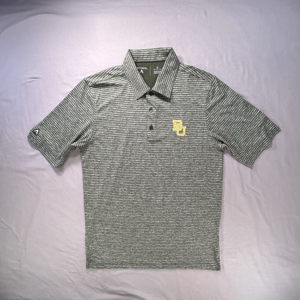 Antigua Baylor Bears Striped Polo Shirt Men's Small Collegiate‎ Game Day